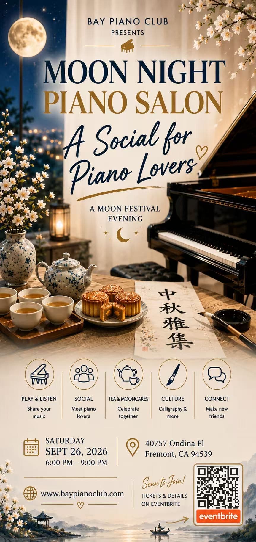 Moon Night Piano Salon event poster